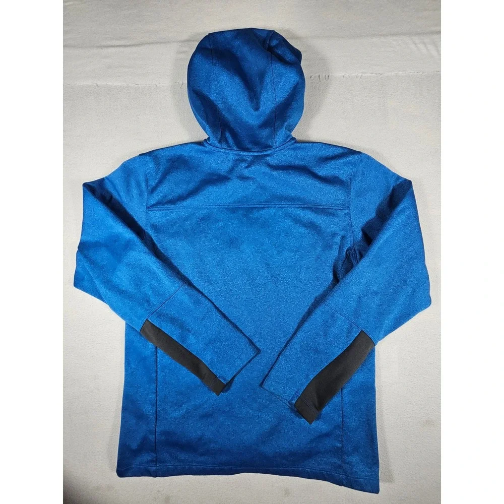 The North Face Mens Blue Heathered Full Zip Fleece Hoodie Jacket Large
